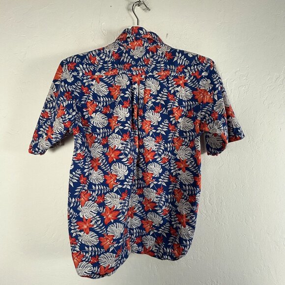 Ariat Men Floral Hawaiian Shirt XS Blue Tropical Short Sleeve Button Down Cotton - Picture 2 of 9